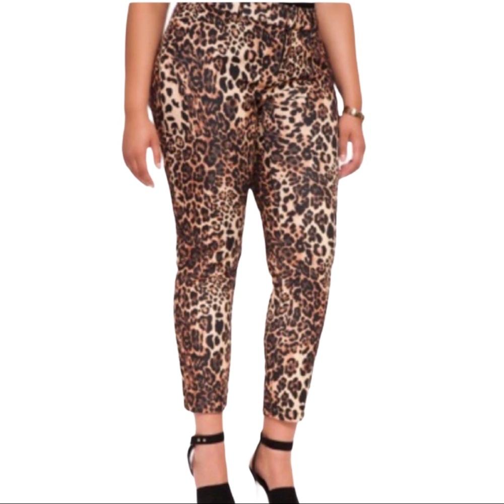 Eloquii animal print kady slim fit pants